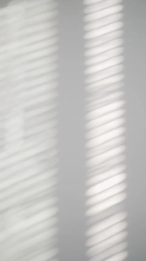 Vertical White Background with Window Blind Shadow Overlays and Copy Space Stockbeeldmateriaal 347249253