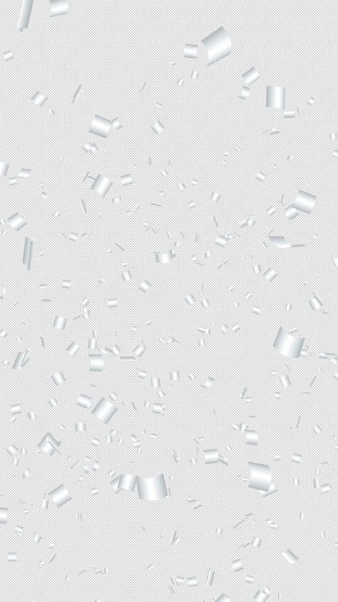 Vertical White Confetti Cannon Shooting Up with Alpha Channel Stock Footage 337755338