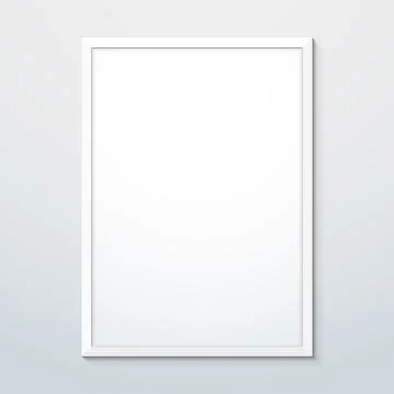 Vertical white frame mockup. Illustrazione stock