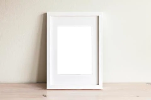 Vertical white frame mockup 스톡 사진