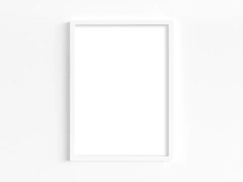 Vertical white frame. Stock Photos