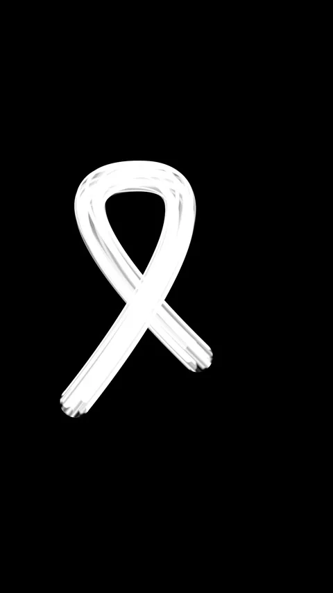 Vertical white glowing stroke animation on black background forming an awareness Stock Footage 319138472
