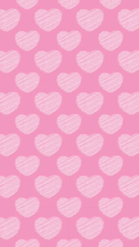 Vertical White Love Heart scribble pattern animation in soft pink background Stock Footage 306211727