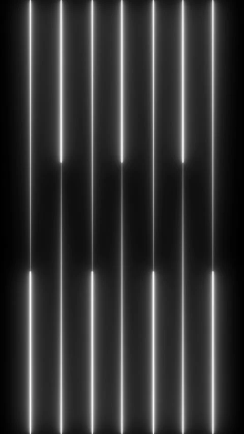 Vertical white neon lines moving loop on black background for technology event Stock Footage 337780420