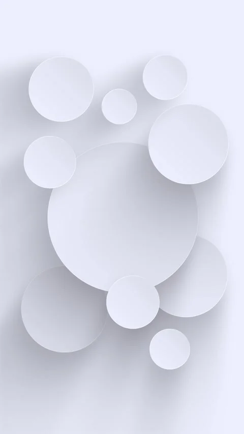 Vertical White Neumorphic Circles Animation With Soft Shadows Stock Footage 330414119