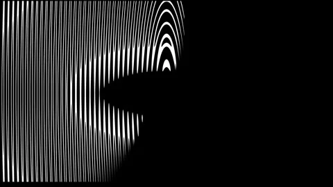 Vertical white pinstripe pattern rotating to create a circular void transitio 動画素材 334256561