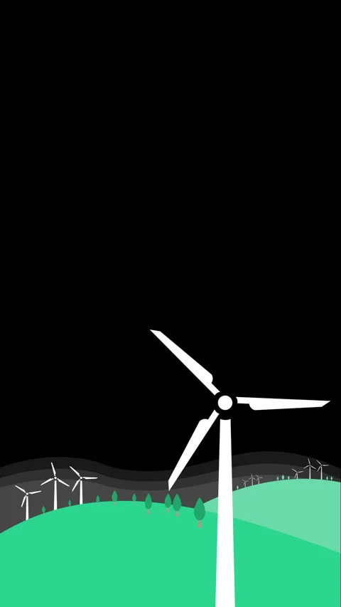 VERTICAL WIND TURBINES FIELD Stock Footage 267044296