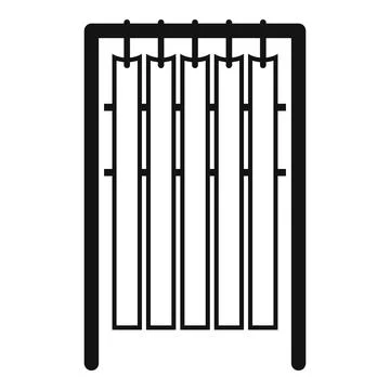 Vertical window blinds creating privacy and shade icon Stock Illustration