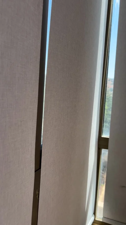 Vertical Window Blinds with Sunlight Rays Stock Footage 345173201