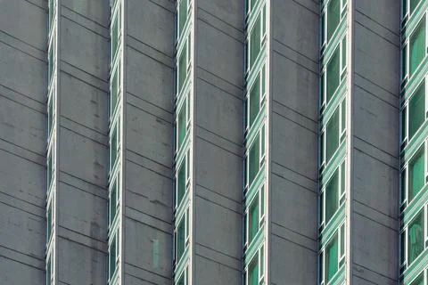 Vertical Window Pattern On Urban Building, Geometrical Background Stock Photos