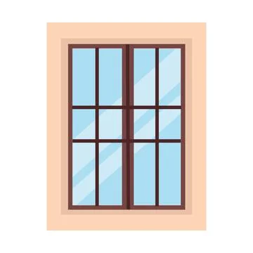 Vertical window on a white background for use in clipart Stock Illustration