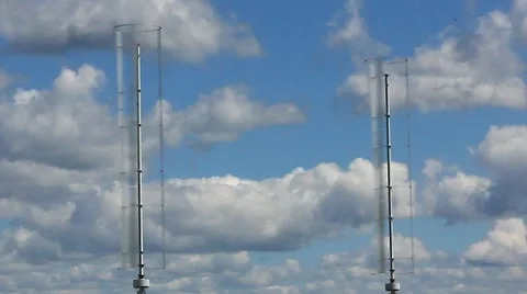 Vertical Windturbine Video stock 8571080
