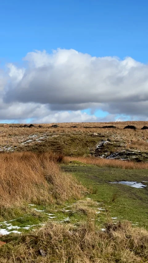 Vertical. Winter Hill TV Tower mast landscape pan Vídeo Stock 329124774