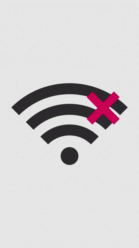 Vertical Wireless Network Signal Error Offline 4K Loop Alpha Vídeo Stock 337998721