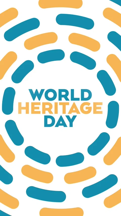 Vertical World Heritage Day loopable text animation for world heritage day april Stock Footage 272590927