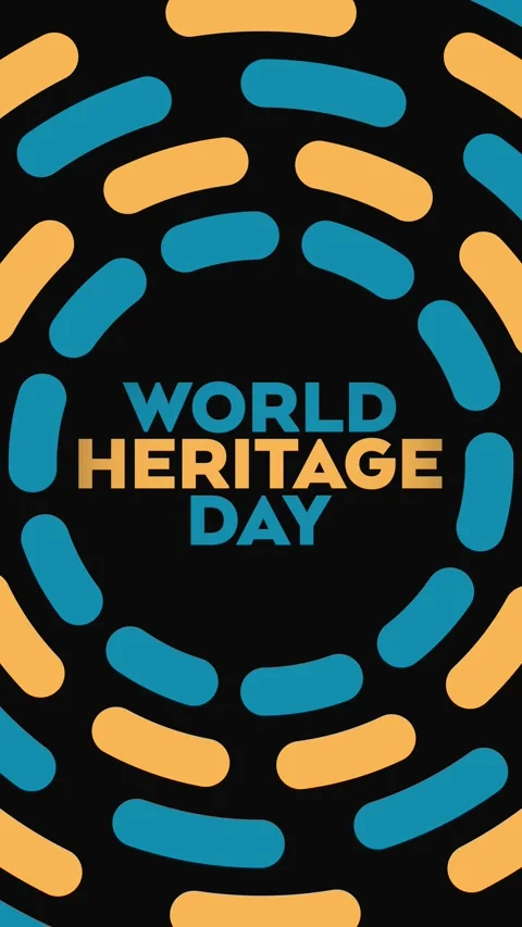 Vertical World Heritage Day loopable text animation for world heritage day april Stock Footage 272590929