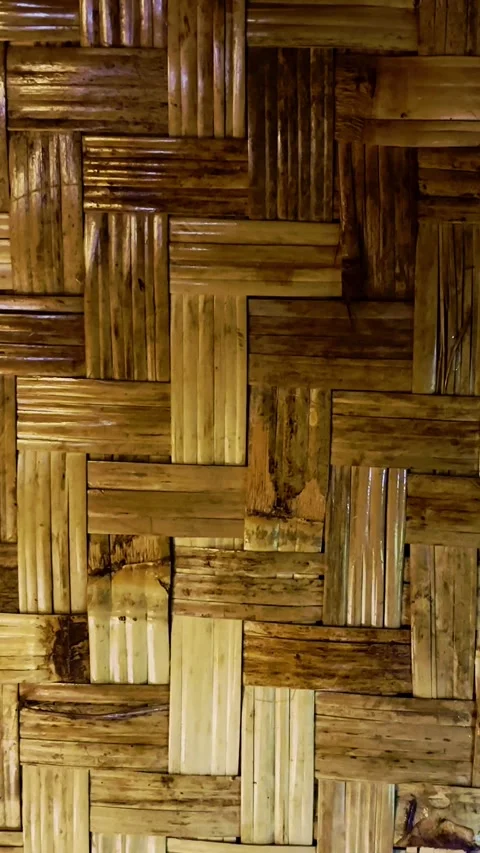 Vertical Woven Bamboo Texture Background Stock Footage 337527480