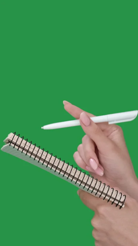 Vertical writer block lack idea hands pen notepad Stock Footage 293270279