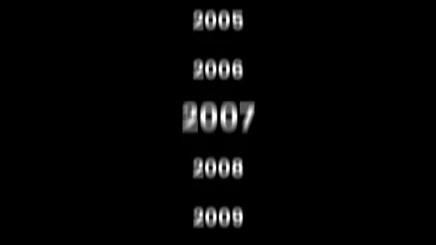 Vertical years counter scrolling smoothly to the year 1998 animation Stock Footage 323859964