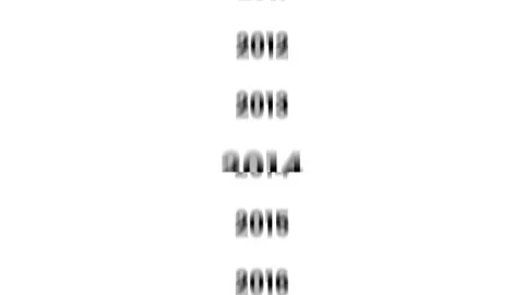 Vertical years counter scrolling smoothly to the year 2026 animation Stock Footage 323859973