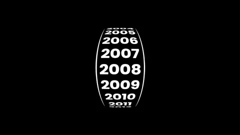Vertical years counter scrolling smoothly to the year 2000 animation Video stock 324125973