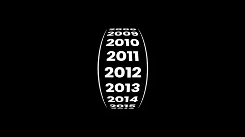 Vertical years counter scrolling smoothly to the year 2002 animation Stock Footage 324125975