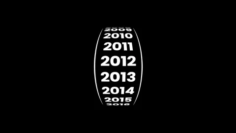 Vertical years counter scrolling smoothly to the year 1990 animation Stock Footage 324126154