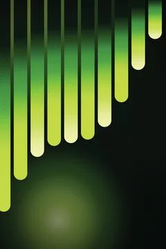 Vertical yellow to green gradient lines on dark background for high tech po.. Stock-Illustration