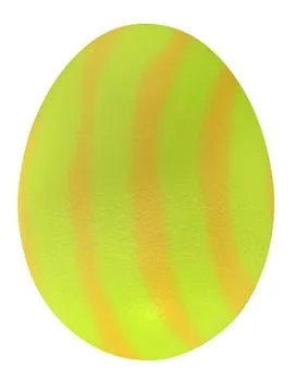 Vertical Yellow Green Stripe Easter Egg Stock Illustration