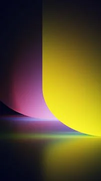 Vertical yellow rounded block background with dark neon glow. Stock Illustration