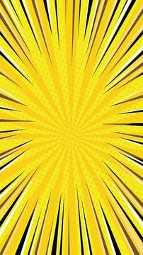 Vertical yellow sunburst pattern with dynamic black and white speed lines Stock Illustration