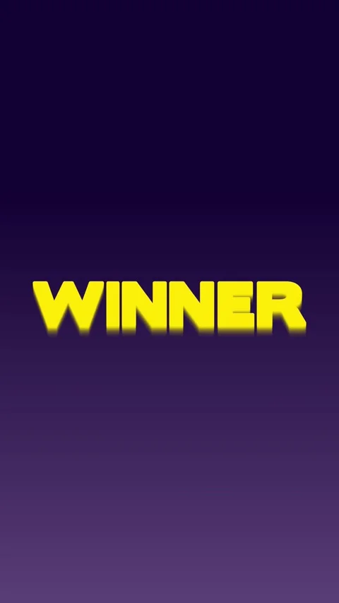 Vertical yellow “WINNER” text slides up and down leaving a motion trail Vidéo 332071170