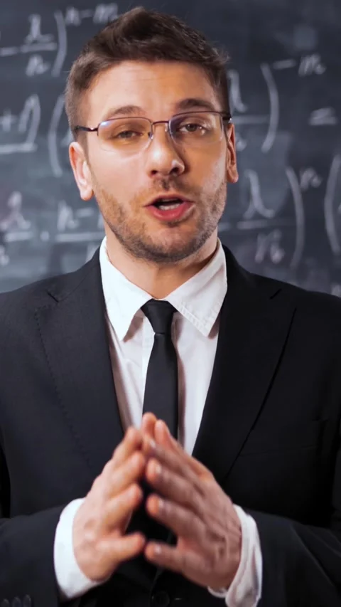 Vertical of Young man teacher or student explaining decision of hard mathematic Stock Footage 305501048