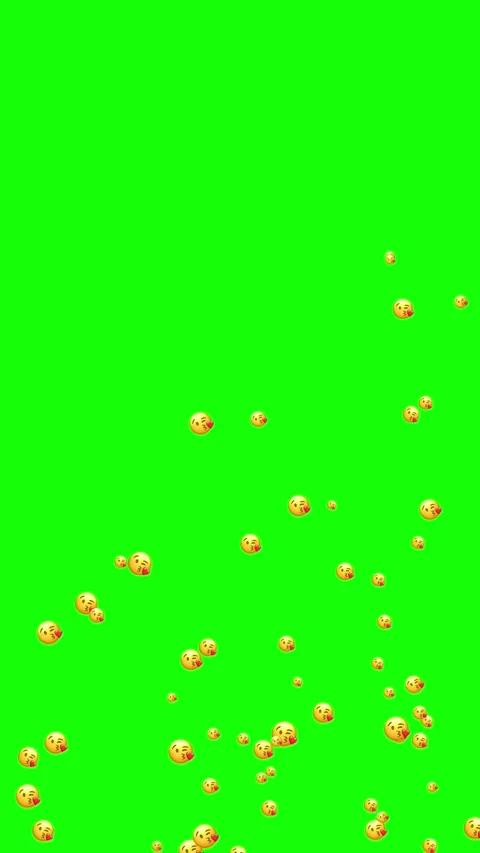 Vertical your recording with graphic elements on a green screen with kiss e.. Stock Footage 304055587