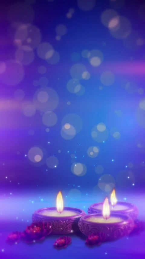 Vertical Zen Buddha Statue with Glowing Candles and Bokeh Loop Stock Footage 331617921