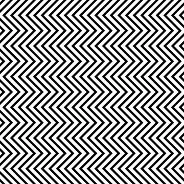 Vertical zigzag chevron seamless pattern background in black and white. Retro Stock Illustration