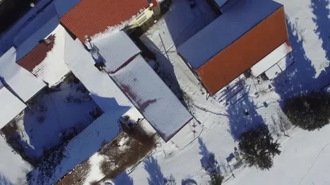 Verticale Flight Above House And Farm, Jeserig Видео 224543182