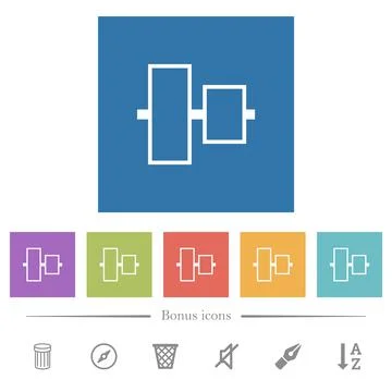 Vertically align to center  outline flat white icons in square backgrounds イラスト素材