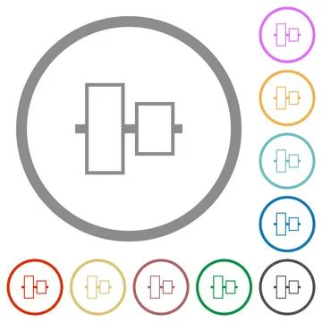 Vertically align to center  outline flat icons with outlines Stock Illustration