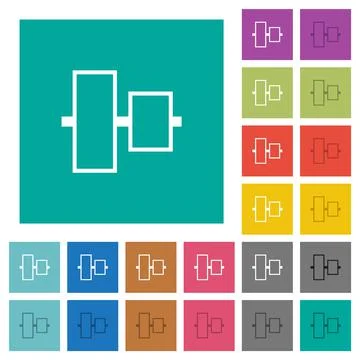 Vertically align to center  outline square flat multi colored icons Stock Illustration
