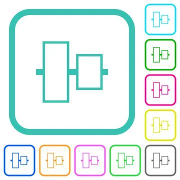 Vertically align to center  outline vivid colored flat icons Stock Illustration