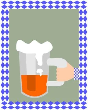 Vertically banner with glass of beer in frame  Stock Illustration
