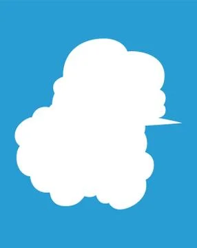 Vertically connected cute cartoon cloud speech bubbles Stock Illustration