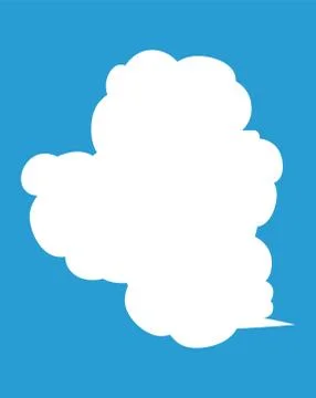 Vertically connected cute cartoon cloud speech bubbles Stock Illustration