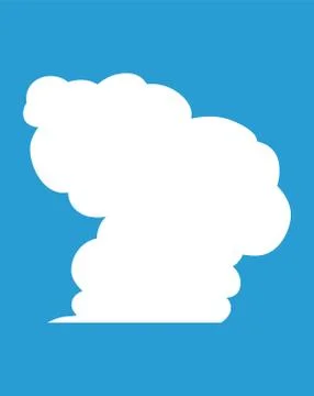 Vertically connected cute cartoon cloud speech bubbles Stock Illustration