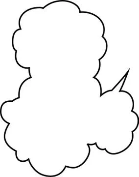 Vertically connected cute cartoon cloud speech bubbles outline Stock Illustration