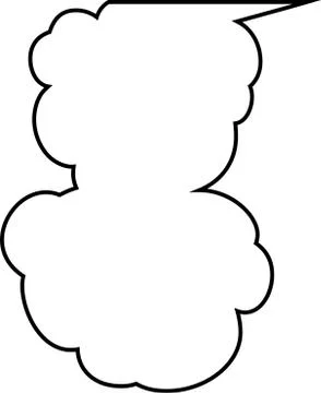 Vertically connected cute cartoon cloud speech bubbles outline Stock Illustration