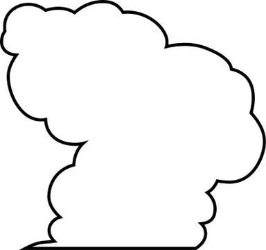 Vertically connected cute cartoon cloud speech bubbles outline Stock Illustration