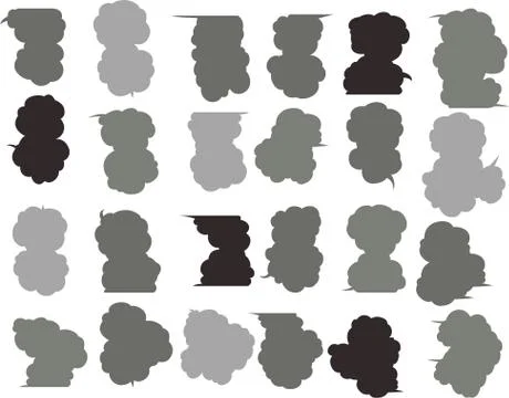 Vertically connected cute cartoon Cloudy cloud speech bubbles se Stock Illustration