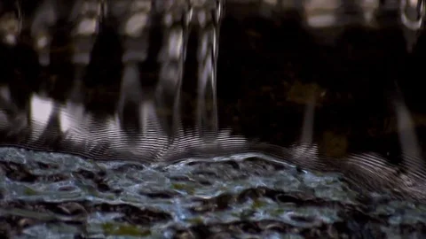 Vertically flowing dark water accumulates at the bottom Video stock 117091494